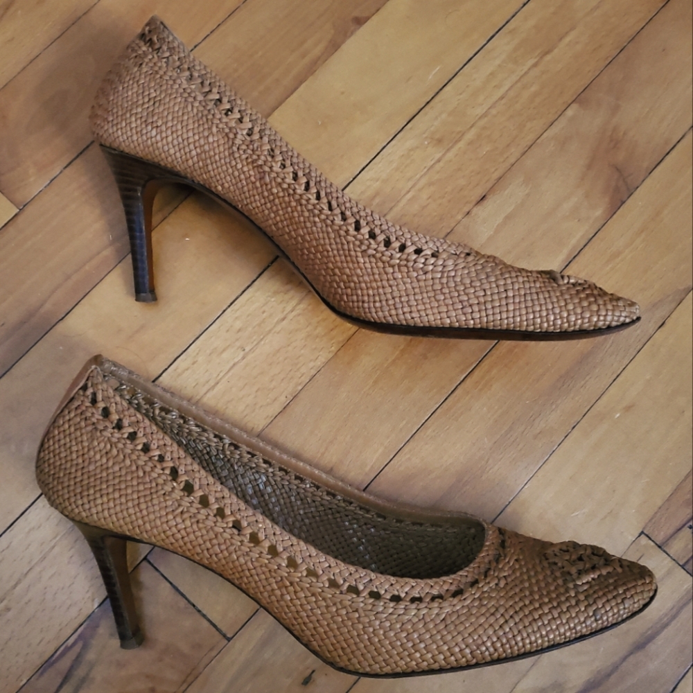 Ralph Lauren Collection Camila Woven 3" Pump, 10B - Picture 2 of 11